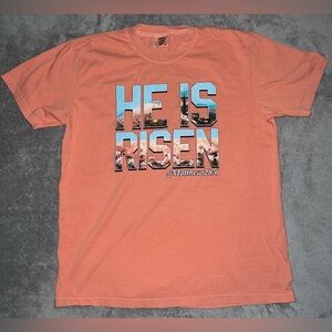 Comfort Colors 'He Is Risen' Graphic Tee - Coral